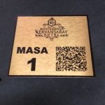 Edirne plaket QR menu metal baski