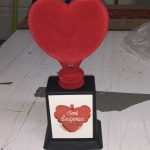 Edirne plaket kalp kadife kupa